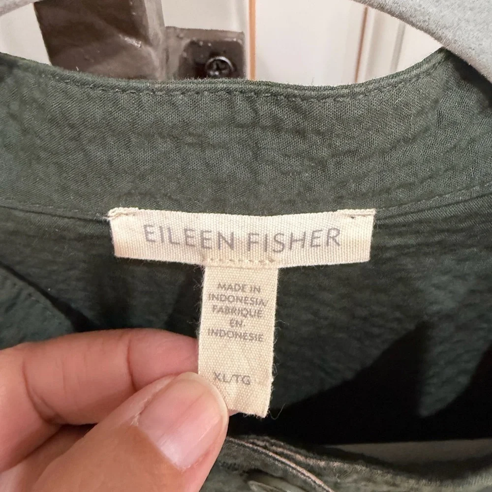 Eileen Fisher Organic Cotton Pucker Mandarin Collar Jacket (104)